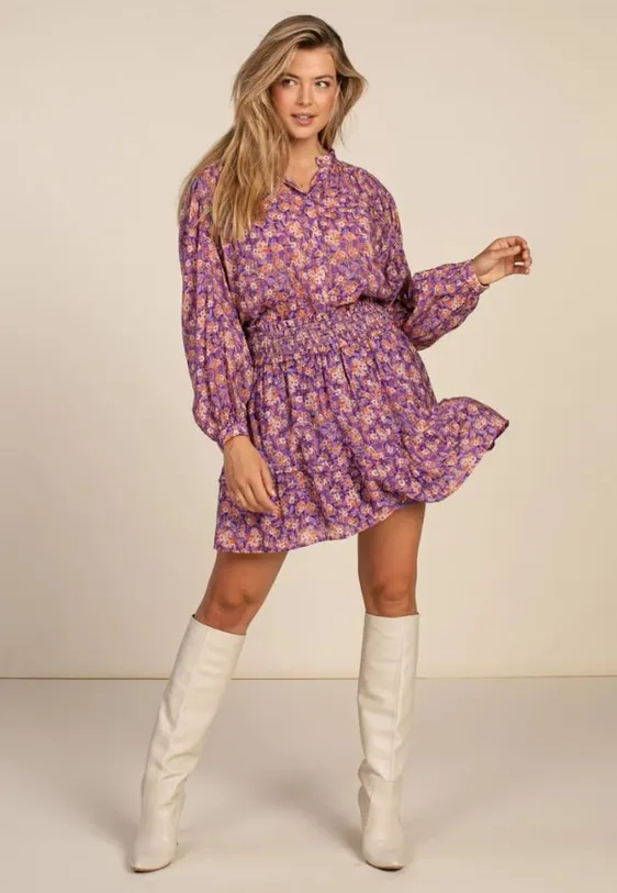 Aaiko midi rok CANYA MAUVE FLOWE