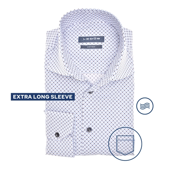 Ledub extra lange mouw overhemd Modern Fit 0142287
