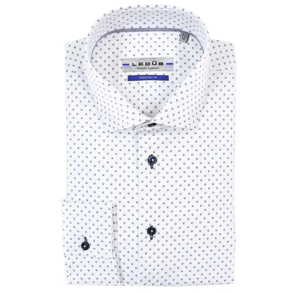 Ledub Overhemd Tailored Fit 0137678 In Het Witblauw ledub kopen in de aanbieding Ledub Overhemd Tailored Fit 0137678 In Het Witblauw ledub kopen in de aanbieding