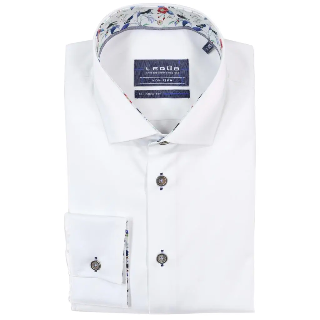Ledub Overhemd Tailored Fit 0137820 In Het Wit ledub kopen in de aanbieding Ledub Overhemd Tailored Fit 0137820 In Het Wit ledub kopen in de aanbieding