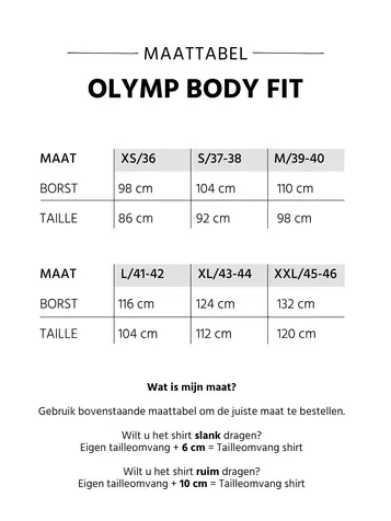 OLYMP extra lange mouw overhemd Body fit 076369