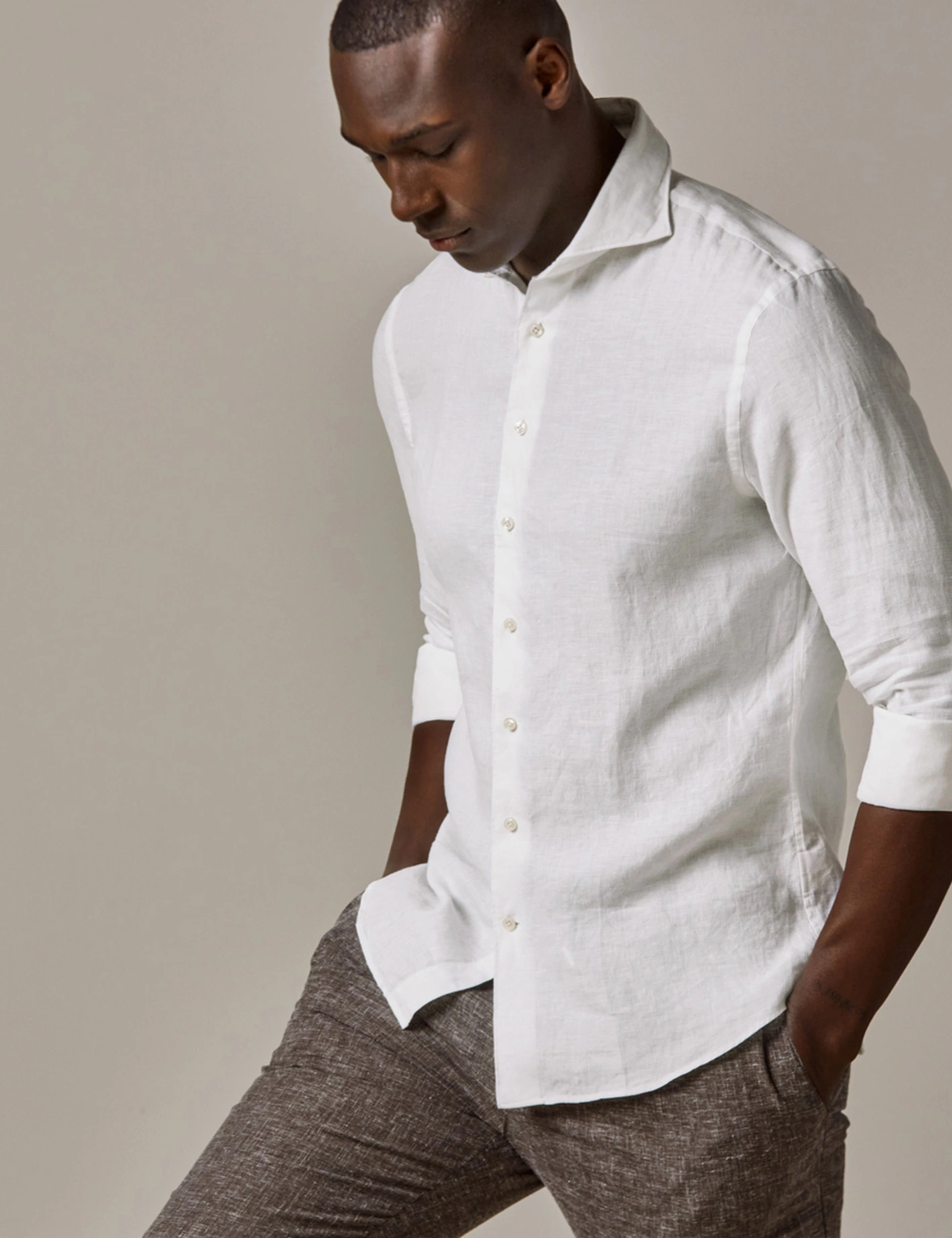 Profuomo linnen overhemd Slim Fit PPVH10020A