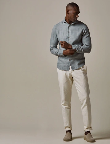 Profuomo linnen overhemd Slim Fit PPVH10027D